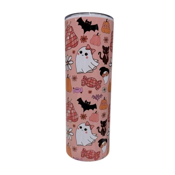 Halloween Themed Pink Tumbler NWT - Picture 1 of 3